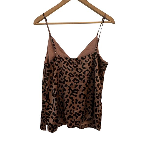 CAMI NYC 100% Silk Brown and Black Leopard Print Tank Adjustable Straps Size S - Picture 2 of 8
